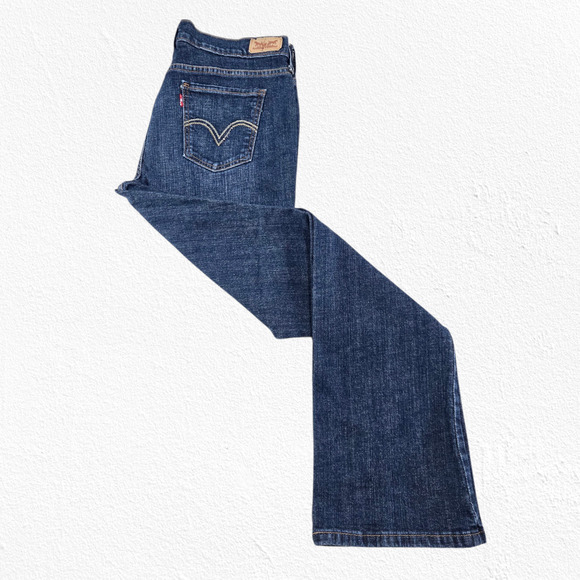 Levi’s 515 Bootcut Jeans Dark Wash Blue Mid Rise Stretch Denim Jean Size 10 / 30 - Picture 8 of 10